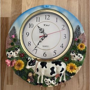 Vintage Cow Clock